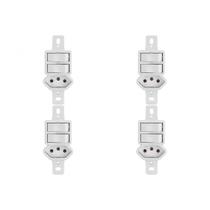 Kit C/4 - Conjunto Radial Pollar 1901130 2Pp 1Tomada 10A S/P