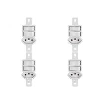 Kit C/4 - Conjunto Radial Pollar 1901130 2Pp 1Tomada 10A S/P