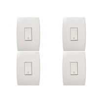 Kit C/4 - Conjunto Soprano Ilus 4X2 Branco Com Placa(1Cam... Kit C/4 - Conjunto Soprano Ilus 4X2 Branco Com Placa(1Cam...