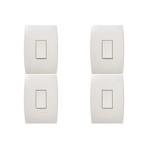 Kit C/4 - Conjunto Soprano Ilus 4X2 Branco Com Placa(1Sim... Kit C/4 - Conjunto Soprano Ilus 4X2 Branco Com Placa(1Sim...