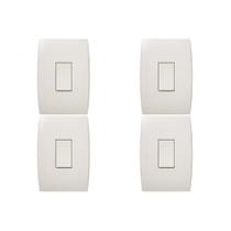 Kit C/4 - Conjunto Soprano Ilus 4X2 Branco Com Placa(1Sim...