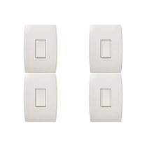 Kit C/4 - Conjunto Soprano Ilus 4X2 Branco Com Placa(1Sim... Kit C/4 - Conjunto Soprano Ilus 4X2 Branco Com Placa(1Sim...