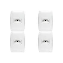 Kit C/4 - Conjunto Soprano Ilus 4X2 Branco Com Placa(1Tomada(s) .. Kit C/4 - Conjunto Soprano Ilus 4X2 Branco Com Placa(1Tomada(s) ..