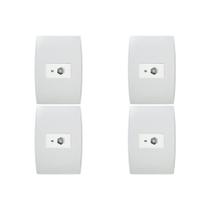 Kit C/4 - Conjunto Soprano Ilus 4X2 Branco Com Placa(1Tomada(s) ..