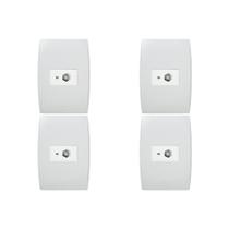 Kit C/4 - Conjunto Soprano Ilus 4X2 Branco Com Placa(1Tomada ..