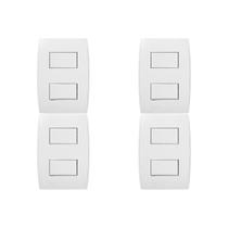Kit C/4 - Conjunto Soprano Ilus 4X2 Branco Com Placa(2Sim... Kit C/4 - Conjunto Soprano Ilus 4X2 Branco Com Placa(2Sim...