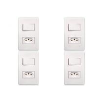 Kit C/4 - Conjunto Steck Linha Stella Branco Com Placa 1 . Kit C/4 - Conjunto Steck Linha Stella Branco Com Placa 1 .