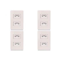 Kit C/4 - Conjunto Steck Linha Stella Com Placa 2 Tomadas...