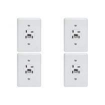 Kit C/4 - Conjunto Tomada Fone Perlex''Branca''Com Placa+Rj...