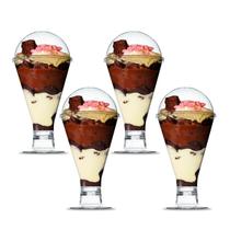 Kit C/4 Copo Tampa Bolha 300ML Servir Salada Doces 19x9cm Kit C/4 Copo Tampa Bolha 300ML Servir Salada Doces 19x9cm