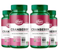KIT C/4 Cranberry Com Selênio + Vit A E Zinco 500mg 60 Caps