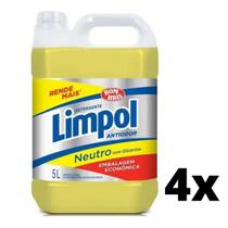Kit C\4 Detergente Limpol 5 Litros Neutro Bombril Tipo Ypê