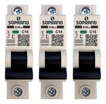 kit c/ 4 Disjuntor Monopolar Residencial 10A - Soprano eletrico