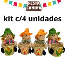 kit c/4 Espantalhos Cesto Enfeite de Mesa Festa Junina kit c/4 Espantalhos Cesto Enfeite de Mesa Festa Junina