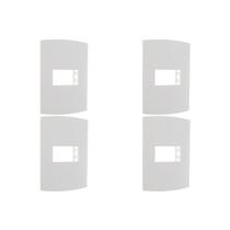 Kit C/4 - Espelho Placa Peesa Alfa P1502 4X2 1Modulo Branco