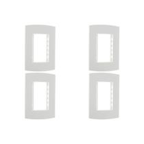 Kit C/4 - Espelho Placa Peesa Alfa P1503 4X2 3Modulo Branco Kit C/4 - Espelho Placa Peesa Alfa P1503 4X2 3Modulo Branco