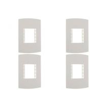 Kit C/4 - Espelho Placa Peesa Alfa P1505 4X2 2Modulo Branco Kit C/4 - Espelho Placa Peesa Alfa P1505 4X2 2Modulo Branco