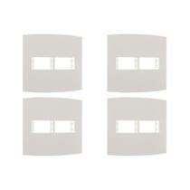 Kit C/4 - Espelho Placa Peesa Alfa P1522 4X4 2Modulo Branco