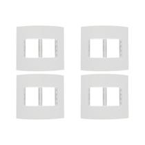 Kit C/4 - Espelho Placa Peesa Alfa P1555 4X4 4Modulo Branco