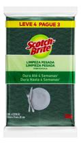 Kit c/ 4 Esponja Scotch-Brite Limpeza Pesada de sintetica
