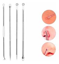Kit C/4 Extrator Cureta Tira Acne Cravos E Espinha Limpeza Kit C/4 Extrator Cureta Tira Acne Cravos E Espinha Limpeza