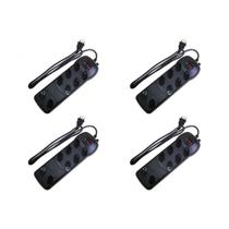 Kit C/4 - Filtro Linha Qualitronix 8 Tomada Bivolt Preto