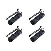 Kit C/4 - Filtro Linha Qualitronix 8 Tomada Bivolt Preto