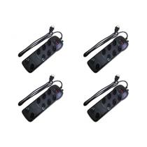 Kit C/4 - Filtro Linha Qualitronix 8 Tomada(s) Bivolt Preto