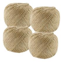 Kit C/4 Fio Cordão Barbante Rami 2mm Rolo 200g Sisal 180 Mts