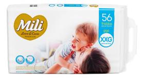 Kit c/ 4 Fralda Descartavel Mili Love & Care Giga XXG 56un