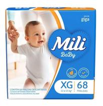 Kit c/ 4 fralda infantil Mili baby giga XG 68un