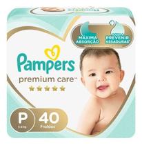 Kit c/ 4 fralda infantil Pampers Premium Care P 40un