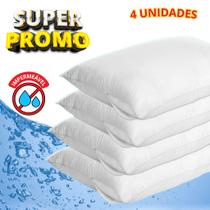 Kit c/ 4 Fronhas Impermeável Anti - Ácaro Branco com zíper 70cm x 50cm