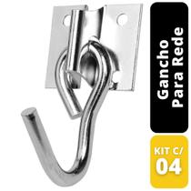 KIT C/4 Gancho para Rede de Parafusar Zincado Beltools