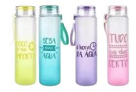 Kit c/ 4 Garrafa De Agua Squeeze Fosca Plastico Decorada