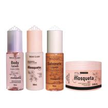 Kit c/ 4 itens Cuidado Corpo e Rosto Completo Rosa Mosqueta Miss Lary
