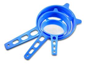 Kit c/ 4 Kit 3 Unidades Peneira Plastica Pmg Azul 7/9/11 Cm Kit c/ 4 Kit 3 Unidades Peneira Plastica Pmg Azul 7/9/11 Cm