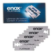 Kit c/ 4 Laminas Barbear Enox Platinum P/navalhas Aco