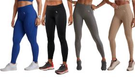 Kit C 4 Legging Calça Max Lupo Fitness Academia Cor PRETO GRAFITE AZUL CHOCOTamanhoG