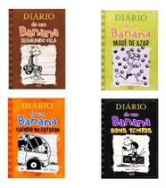Kit C/4 Livros Diário de Um Banana 7, 8 ,9 e 10 ( Capa Mole ) + Brinde