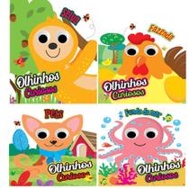 Kit c/4 livros olhinhos curiosos - cartonados infantil - PÉ DA LETRA