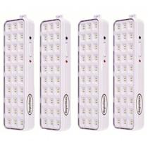 Kit C/ 4 Luminária Luz De Emergência Recarregável 30 Led Segurimax