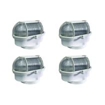 Kit C/4 - Luminaria Tartaruga Pvc Shintech Branca Com Vid...