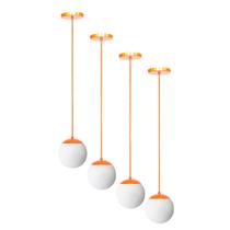 Kit c/4 lustre pendente globo jabuticaba stuttgart cobre