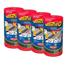 KIT C/4 MANTA ASFÁLTICA FITAS MULTIUSO AUTOADESIVA VEDATUDO ALUMÍNIO 30cm DRYKO