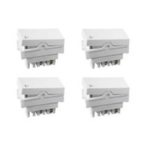Kit C/4 - Modulo Ilumi Vivaz 1 Tecla Campainha 10A. Branc...