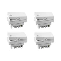 Kit C/4 - Modulo Ilumi Vivaz 1 Tecla Campainha 10A. Branc...