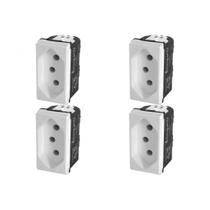 Kit C/4 - Modulo Pial Pop Branco 1 Tomada 2P+T 20A. Lg03020