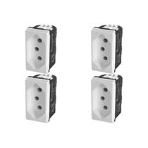 Kit C/4 - Modulo Pial Pop Branco 1 Tomada 2P+T 20A. Lg03020