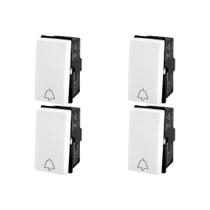 Kit C/4 - Modulo Pial Pop Branco Pulsador Campainha 2A. 250V Kit C/4 - Modulo Pial Pop Branco Pulsador Campainha 2A. 250V